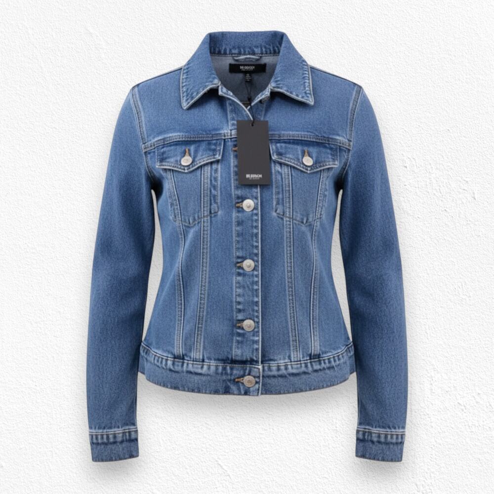 Hudson Medium Wash Slim Fit Trucker Cotton Blue Tahoe Denim Jacket Size S M NWT